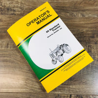 Operators Manual For John Deere 60 Standard Tractor Owners Book SN 6043000-Up