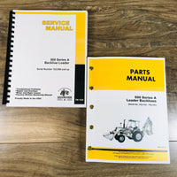 Service Parts Manual Set For John Deere 500A Backhoe Loader Tractor SN 123,114-