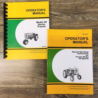 Operators Manual For John Deere 40 Special Tractor Owners Book Maintenance 40S