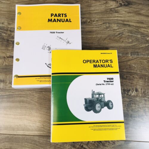 Parts Operators Manual Set For John Deere 7020 Tractor Owners Book SN ...