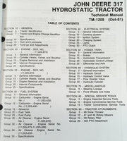 Service Parts Operators Manual Set For John Deere 317 Hydrostatic Tractor Owners