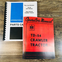 International TD-24 Gear Driven Crawler Tractor Parts Operators Manual Set