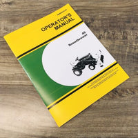 Operators Manual For John Deere 49 Snowthrower for 140 300 312 314 317 Tractor