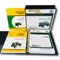 Service Parts Operator Manual Set For John Deere 317 Hydrostatic Tractor 156001-