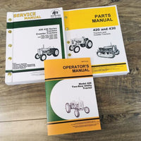 Service Manual Set For John Deere 420 Two-Row Utility Tractor Parts Operators JD