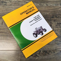 Operators Manual For John Deere 110 112 Lawn Garden Tractor Owners 65001-100000