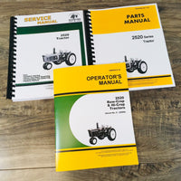 Service Parts Operators Manual Set For John Deere 2520 Tractor SN 0-22000 Owners