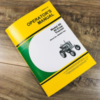 Operators Manual For John Deere 60 Hi-Crop Tractor Owners Book SN 6000001-Up JD