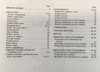 Operators Manual For John Deere 210 Corn Attachment for 45 55 95 Combines Owners