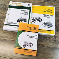 Service Manual Set For John Deere 420 Tricycle Tractor Parts Operators 125001-Up