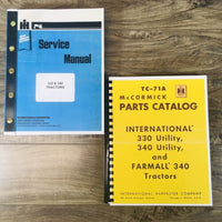 International 330 340 Tractor Service Parts Manual Set Repair Shop Catalog Book