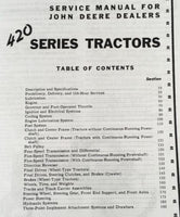 Service Parts Operators Manual Set For John Deere 420 Row-Crop Tractor 100001-