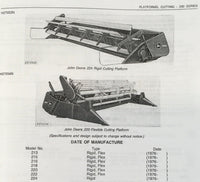 Parts Manual Set For John Deere 4420 Combine w/Cutting Platform Catalog Assembly