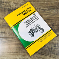 Operators Manual For John Deere 620 General Purpose & Standard Tractor 6200000-