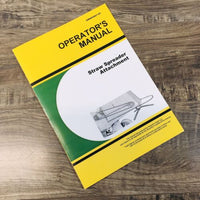 Operators Manual For John Deere Straw Spreader Attachment Owners Maintenance JD