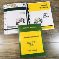 Service Parts Manual Set For John Deere 50 LP-Gas Tractor Repair Shop Book