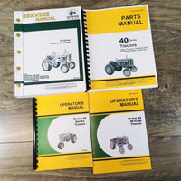 Service Parts Operators Manual Set For John Deere 40 Hi-Crop Tractor Repair JD