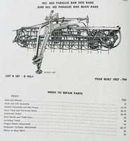 NEW IDEA 402 5 BAR 403 4 BAR PARALLEL SIDE RAKE OPERATORS MANUAL PARTS CATALOG