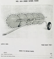 NEW IDEA 402 5 BAR 403 4 BAR PARALLEL SIDE RAKE OPERATORS MANUAL PARTS CATALOG