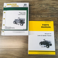 SERVICE MANUAL & PARTS CATALOG SET FOR JOHN DEERE 108 111 LAWN GARDEN TRACTOR