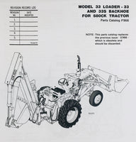 J I CASE 33 LOADER 33 33S BACKHOE TRACTOR PARTS CATALOG MANUAL FOR 580CK TLB