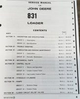 Service Parts Operators Manual Set For John Deere 831 Loader Owners Repair Shop