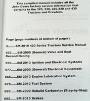 SERVICE MANUAL FOR JOHN DEERE 320 330 SERIES TRACTOR REPAIR MASTER SHOP BOOK