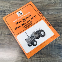 ALLIS CHALMERS ONE-NINETY & XT SERIES III TRACTORS OPERATORS MANUAL 190 & 190XT