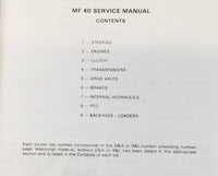 MASSEY FERGUSON MF 40 INDUSTRIAL TRACTORS SERVICE REPAIR WORKSHOP MANUAL MF40