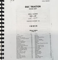 Parts Manual For Caterpillar D6C Crawler Tractor Power Shift 10K1-Up Cat Book