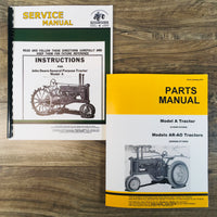 SERVICE OPERATORS MANUAL PARTS CATALOG for JOHN DEERE A UNSTYLED TRACTOR