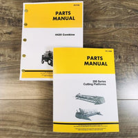 Parts Manual Set For John Deere 4420 Combine w/Cutting Platform Catalog Assembly