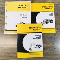 Parts Operators Manual Set Catalog John Deere 400 Wheel Tractor Loader Backhoe