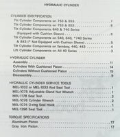 Bobcat Melroe Hydraulic Cylinders for 753 740 Series 843 853 Service Manual BC