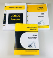 Service Operators Parts Manual Set For John Deere 890 Excavator Shop Ovrhl