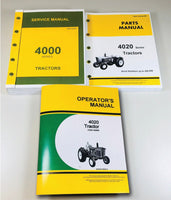 Service Parts Operators Manual Set John Deere 4020 4000 Tractor SN 10001-90999