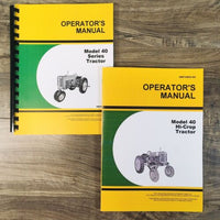 Operators Manual For John Deere 40 HI-Crop Tractor Owners Book Maintenance JD