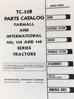 Farmall International 100 130 140 Tractor Service Manual Parts Catalog Shop Book