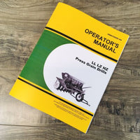 Operators Manual For John Deere HZ HZ714 HZ616 Press Grain Drill Owners