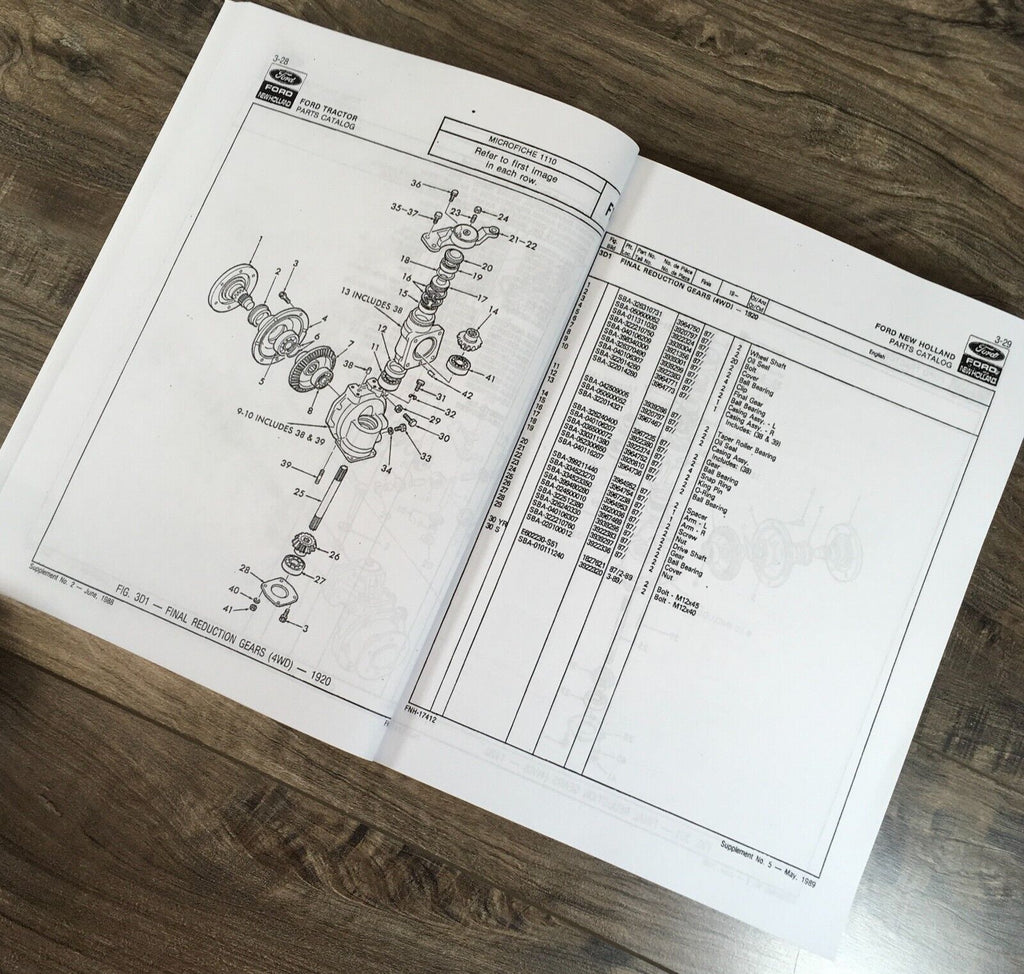 Ford 1920 2120 Tractor Parts Manual Catalog Book Assembly Schematics V ...