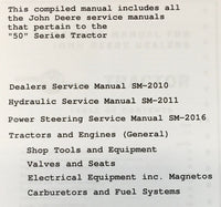 Service Manual Set For John Deere 50 520 530 LP-Gas Tractor Repair Shop Book