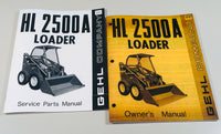 GEHL 2500A SKID STEER LOADER OPERATORS MANUAL PARTS CATALOG SET