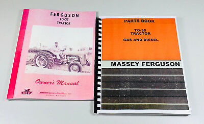 MASSEY FERGUSON TO35 GAS TRACTOR OPERATORS PARTS MANUAL CATALOG