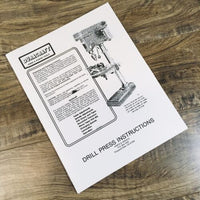 Duracraft 500 1200 1600 Pd 22-12 Pd 22-12M Fm 1617 Drill Press Operators Manual