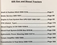 International 2606 Industrial Gas Tractor Service Parts Operators Manual Set Gas