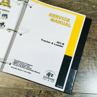 SERVICE PARTS MANUAL SET FOR JOHN DEERE 401B TRACTOR LOADER REPAIR SHOP BOOK