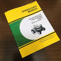 OPERATORS MANUAL FOR JOHN DEERE 210 212 214 216 LAWN & GARDEN TRACTOR 190001-360000