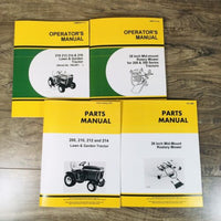 PARTS OPERATORS MANUAL SET FOR JOHN DEERE 210 LAWN & GARDEN TRACTOR 38inch MOWER