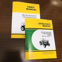 PARTS OPERATORS MANUAL SET FOR JOHN DEERE 210 212 214 LAWN & GARDEN TRACTOR BOOK