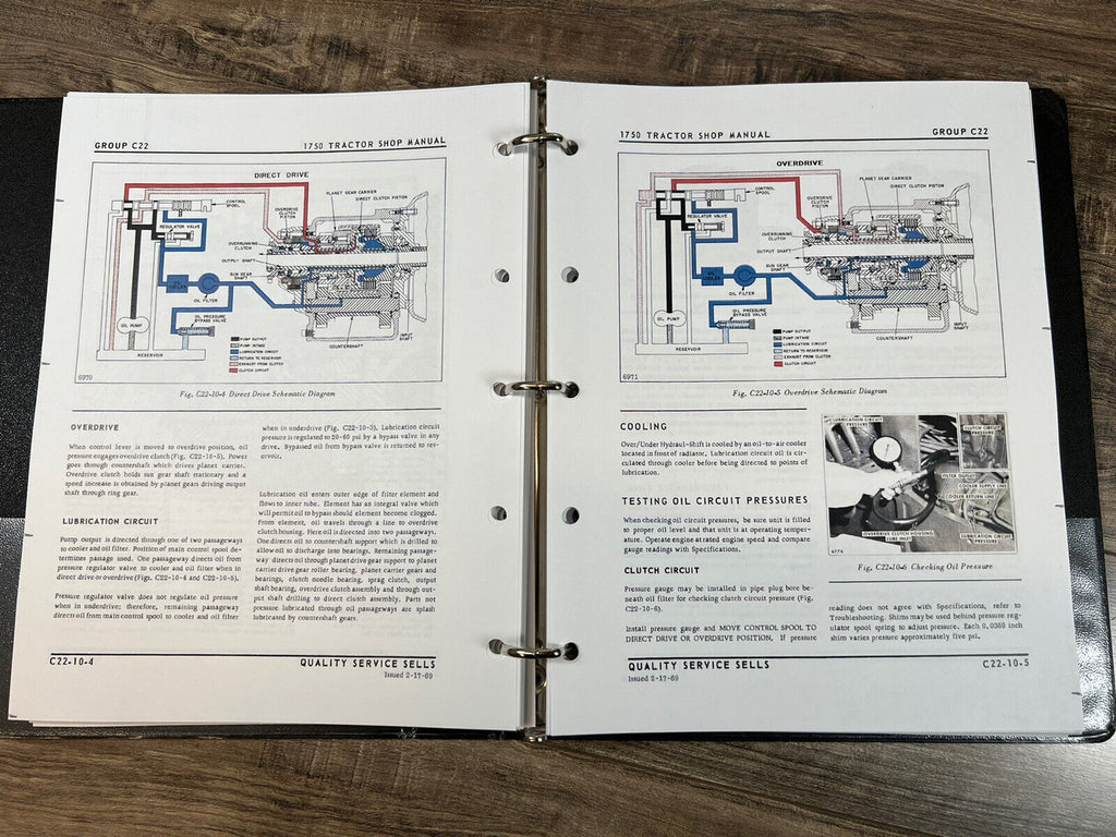 OLIVER 1750 TRACTOR SERVICE REPAIR TECHNICAL SHOP MANUAL w/ COLOR SCHE